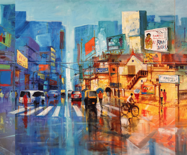 0001 TItle (Bangalore) acrylic on canvas H 54 x W 16212