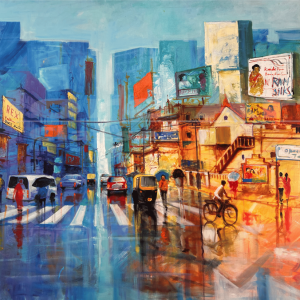 0001 TItle (Bangalore) acrylic on canvas H 54 x W 16212